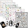 Cartoon Animal Nail Art Stickers, Unicorn Flamingo Insect Leopard Tiger