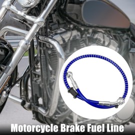 Motoforti 60cm 23.62" 10mm Motorcycle Braided Brake Clutch Oil Hoses Line Pipe Clutch Throttle Gas Line Fuel Pipe Blue for ATV for Dirt Bike