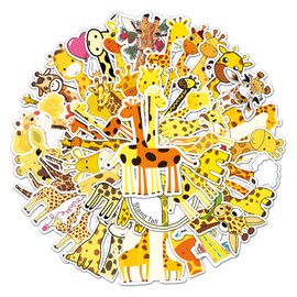 Giraffe Stickers for Laptop (Pack of 50), Gift for Children, Teenagers, Adults, Boys, Giraffe Stickers, Waterproof Vinyl Stickers for Scrapbooking, Skateboard, Car, Luggage