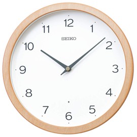 Seiko Clock KX267B Radio Wave Analog Natural Wood Base Diameter 10.6 x 1.9 inches (270 x 48 mm)