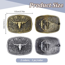 FREEBLOSS 2Pcs Cowboy Belt Buckle for Men Longhorn Bull Belt Buckles Western Cowboy Belt Buckle Western Belt Buckle Faith Belt Buckle