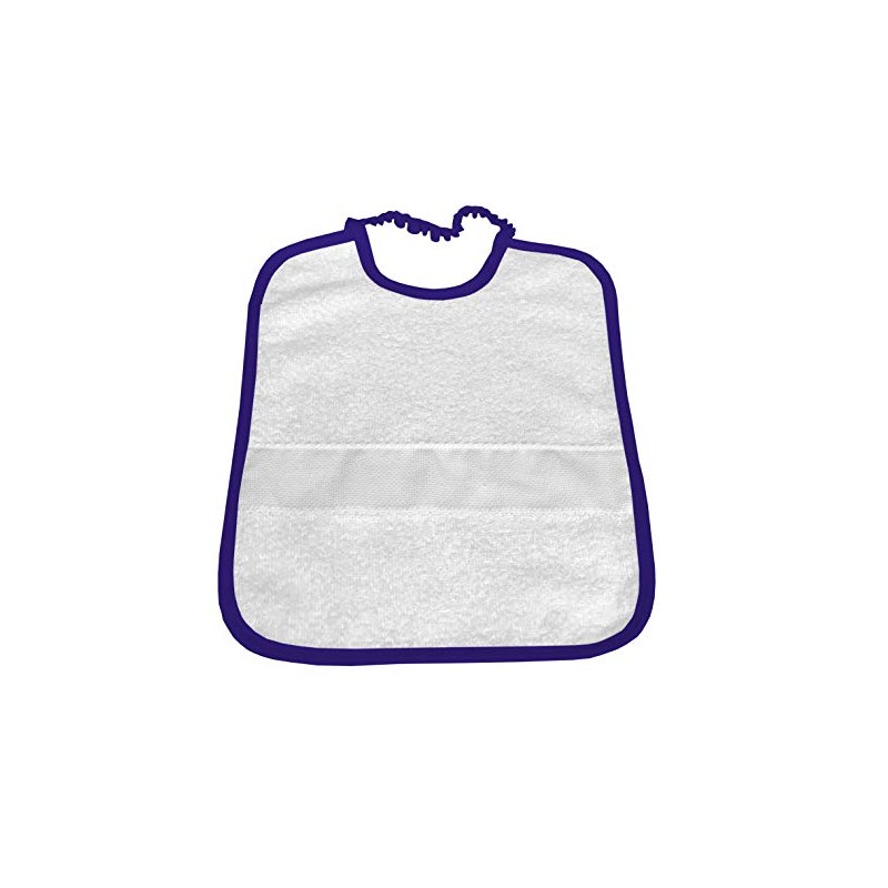 Plain Blue Aida Bib for Nursery, Embroidered Name,, blue