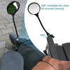 Wheelchair Rear View Mirrors, 360° Rotating Telescopic Wide-Angle Rearview Mirror