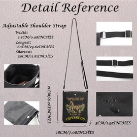 Epic Odysseus Troy Inspired Gift Odysseus Lover Gift Musical Ancient Greece Crossbody Bag Greek Mythology G-ift (PAY Black CA)