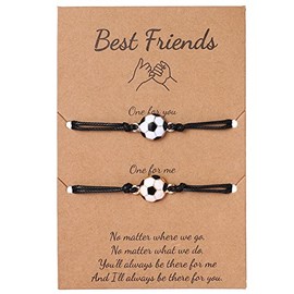 Soccer Gifts for Friendship Bracelet for BFF Matching Soccer Bracelets for Best Friend Birthday Graduation Gift Bracelets for Girls Boys Soccer Party Decorations for Women Men Sport Bracelet