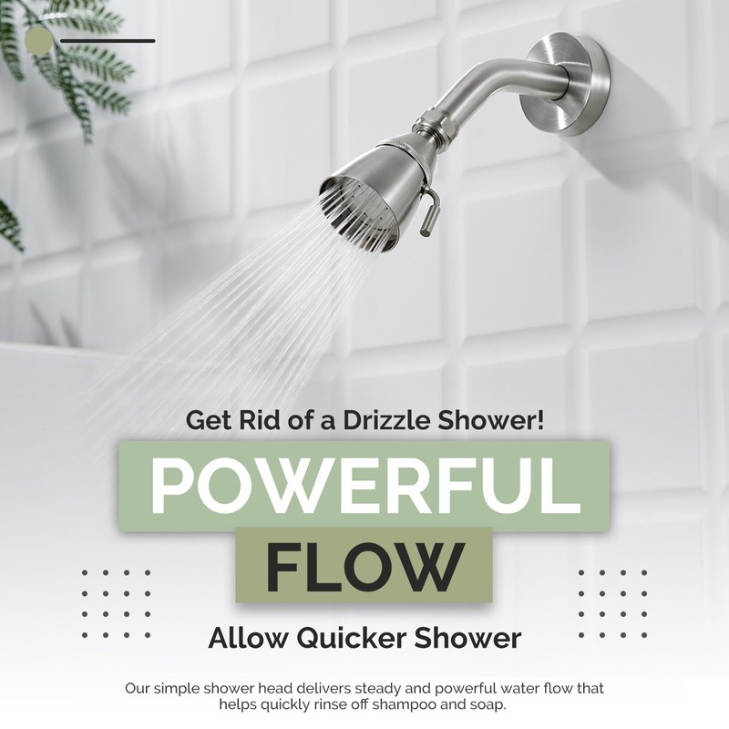 Angle Simple Shower Head, Brass High Flow Shower Sprayer Head,