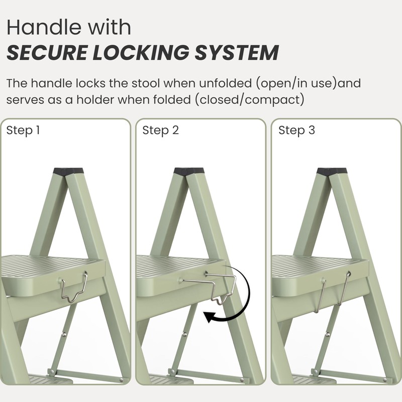 Vigar Step Ladder, Two-Step Stool Foldable up to 330 Pound,