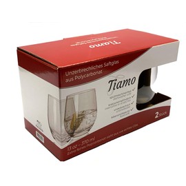 Moritz Tiamo Camping Glasses Water Glasses Tumbler Shatterproof Scratch-Resistant Water Glasses 370 ml Pack of 2