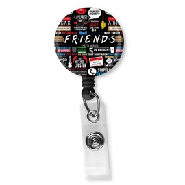 Friends TV Series Quotes Retractable ID Card Badge Holder with Alligator Clip, Name Nurse Decorative Badge Reel Clip on Card Holders