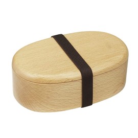 Maruju Beech Hollow Out Lunch Box, Oval with Band
