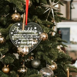 Friendship Ornaments for Christmas Trees Best Friend Hanging Ornament for Women Besties Keepsake Best Friend Window Ornament Souvenirs for Friend Friendship Birthday Gifts for Friend Female Xmas Gifts