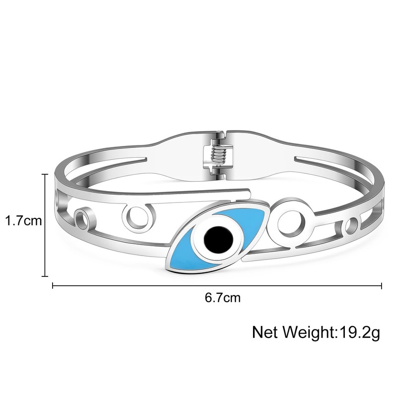 Stainless Steel 18K Gold Silver Plated Crystal Greek Evil Eyes