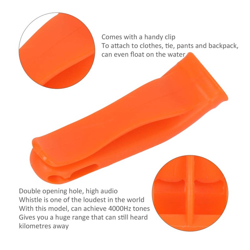 Packof 15 Orange Plastic Survival Whistle for Survival Rescue Sports