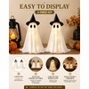 LED Witch Hat Ghost Figurines for Halloween Decor – 2-Piece
