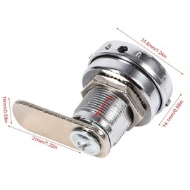 AUNMAS Cabinet Coded Lock, Stainless Steel Silver 3 Digit Code Combination Cam Cabinet Lock Password Security Coded Lock Cupboard Lock Child Safety Drawer DIY Baby Proof Equipment