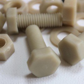 20 x Glass Filled Reinforced, Super Nylon Hex Head, M10 x 30mm, Machine Screws, Plastic Nuts and Bolts, Washers, (25/64 x 1 3/16 in)