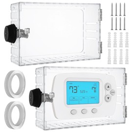 ABuff 2 Pack Large Thermostat Lock Box with Combination Lock, Clear Thermostat Cover with Lock Thermostat Cover Guard for Thermostat on Wall, Fits Thermostats 7.1'' x 4.5'' x 2'' or Smaller