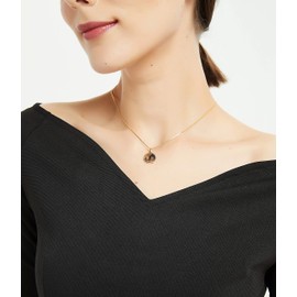 coai Women's 925 Silver Necklace with Locket Pendant Made of Gemstones, Silver