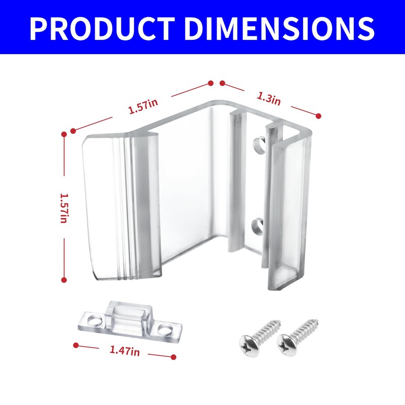 4Pack RV Sliding Mirrored Door Latch Universal Sliding Closet Door