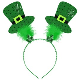 VEYLIN St Patricks Headband Irish Hat Head Bopper Novelty Irish Gifts Headband St.Patricks Green Clover Leaf Headband Headband for Adults