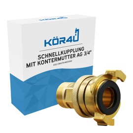 kör4u 3/4" Quick Coupling with Brass Lock Nut Male Thread