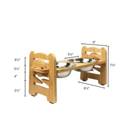 EVALIANA 1Set Elevated Cat Bowls Dog Bowls, Adjustable Height Stainless Steel Dog Bowls, Slanted Neck Guard Dog Bowls for Dogs and Cats Feeding Food and Water