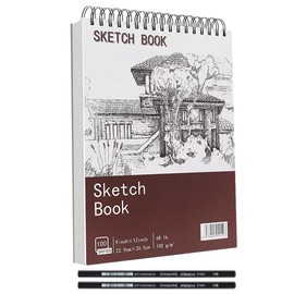 Mmaxboss Cuaderno A4+ De Boceto Y Dibujo 200 Páginas Blank Sketchbook, Cuaderno de bocetos con cubierta de polietileno Cuaderno de bocetos para dibujar de 30.5x22.9cm, bloc de dibujo, sin ácidos(Marrón)