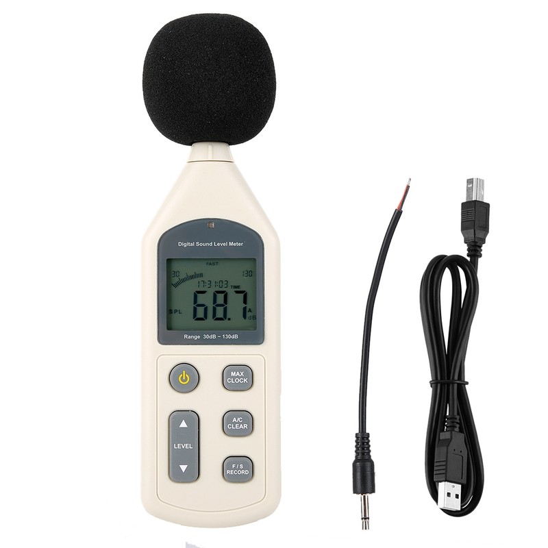 Handheld LCD Digital Sound Level Decibel Meter 30-130dBA Pressure Tester