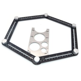 NUZAMAS Aluminum Alloy Multi-Angle Ruler, Angle Luiser Instant Template, Metal Measures, Measuring Folding Ruler Tool with Hole Positioning for DIY, Handyman, Contractor, Carpenters, Tile Maker, Brick