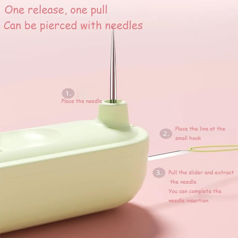 Upgraded 2 in 1 Needle Threader & Seam Ripper，Retractable &