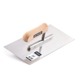 NEYNOR Smoothing trowel without teeth, 270 x 130 mm, professional stainless steel smoothing trowel, smoothing spatula for laying tiles, ergonomic handle, made in the EU