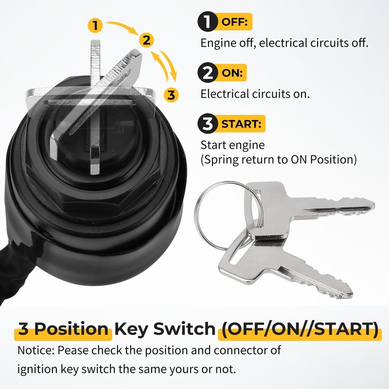 M MATI Ignition Key Switch 6Wires for Kawasaki Mule 2010