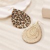 Vintage Leopard Print Teardrop Dangle Drop Earrings for Women Gold