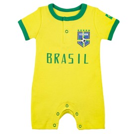 Brazil Newborn Football Outfit for Boys & Girls Soccer Baby Brasil Onesie Bodysuit for Soccer Fans (Ca-Bzrp,12-18M)
