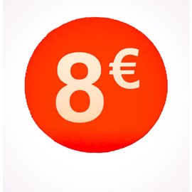 DiiliHiiri 8€ Special Offer Stickers Red Price Stickers 35mm Roll of 1000 Pieces - Discounted Items Stickers Bargain Price Stickers Retail Price Stickers