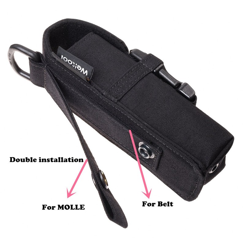Weltool Tactical Flashlight Holster, Molle System, Cordura Material, UTX-DURAFLEX Buckle