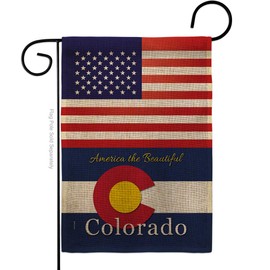 States US Colorado Burlap Garden Flag Regional USA American Territories Republic Country Particular Area Small Decorative Gift Yard House Banner Double-Sided Made in 13 X 18.5