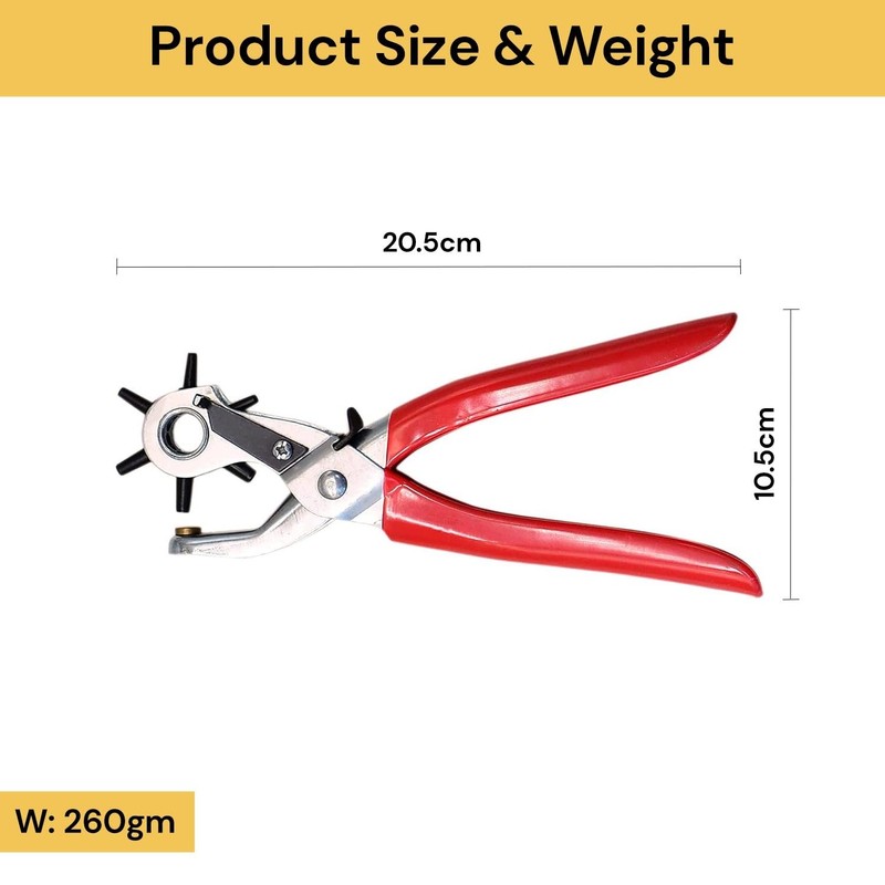 Spendeal Heavy Duty Leather Hole Punch Revolving Craft Puncher Hole
