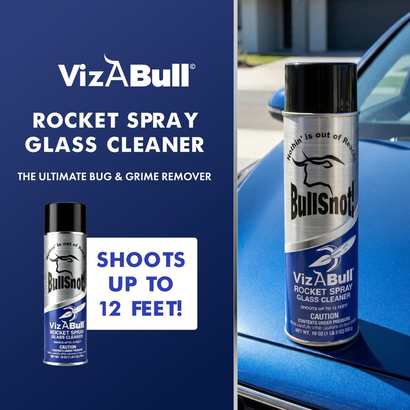 BullSnot! VizaBull Rocket Spray Glass Cleaner Windshield Glass Cleaner Truck