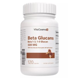 VitaCosmoX Beta Glucan 1-3, 1-6 Capsules 500mg, 120 Veggie Capsules