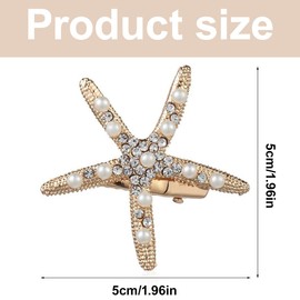 Pack of 3 Starfish Hair Clips, Diamond Hair Clip, Hairpin, Beach Starfish Hair Pin Girls Flower Girl Accessories