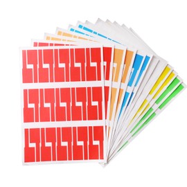 Mini Skater 12 Sheets 360 Labels Self Adhesive Waterproof Cable Tags Assorted Colors Cord Identification Tear Resistant Stickers,6 Colors