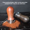 Coffee Tamper with Flat Stainless Steel Base Wooden Handle Coffee