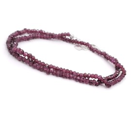 Natural garnet double strand bracelet with 925 sterling silver lobster hook with extension, January birthstone, uniquelan jewelry