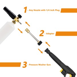 Fai Top Pressure Washer Adapter, 1/4 Inch Internal Thread Quick Coupling, Snow Foam Lance Adapter, Foam Cannons Pistol Connection Fittings for Karcher HD (M22 14 mm)
