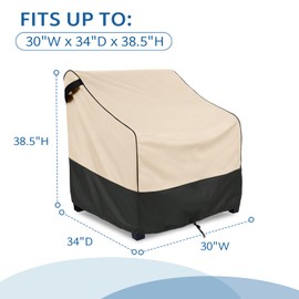 FORSPARK Waterproof Patio Furniture Covers Heavy Duty, Outdoor Chair Cover 2 Packs Fits up to 30 W x 34 D x 38.5 H Inches