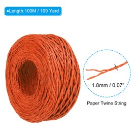 PATIKIL 1 Rolle Raffiaband 109 Yard Verpackung Papier Garn Schnur für Festival Geschenke Verpackung Florist Blumensträuße Heimwerker Handwerk Weben Orange