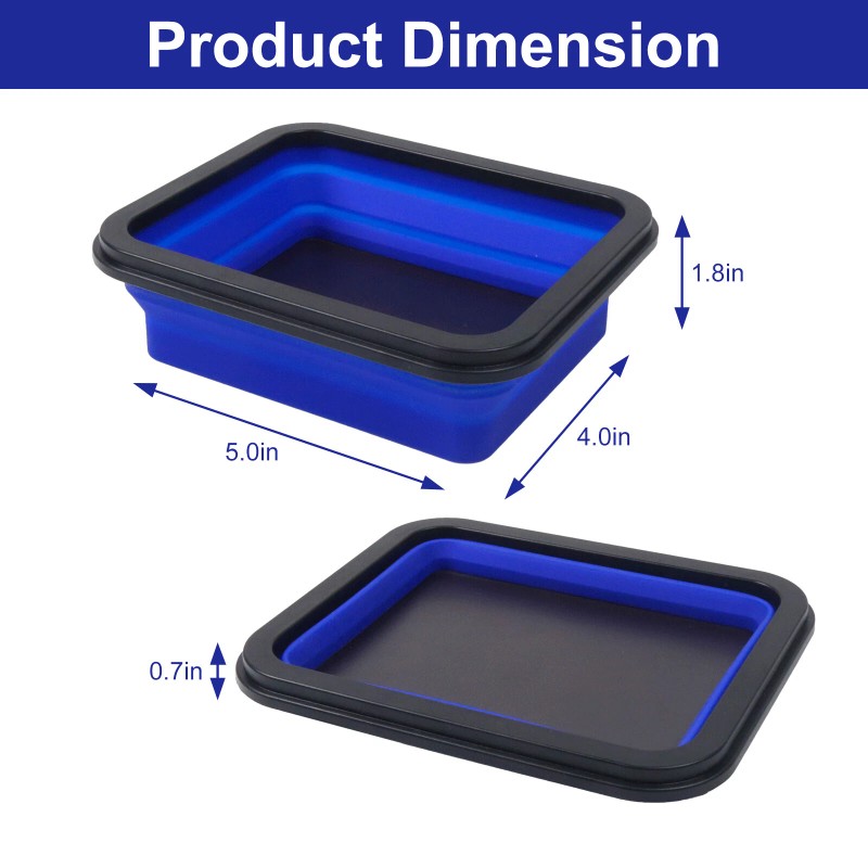 KYOSTAR Magnetic Foldable Parts Tray Set 3PCS Collapsible Silicone Tool