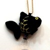 Goldfish Bell Demekin Mascot Key Chain Black