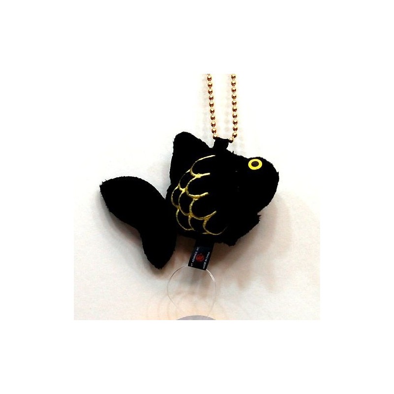 Goldfish Bell Demekin Mascot Key Chain Black